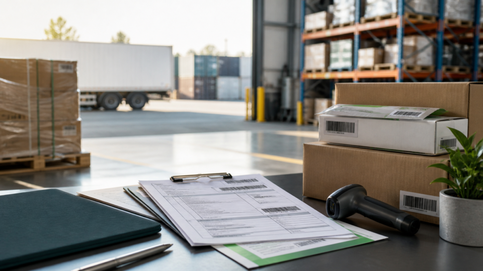 Fraktdokument och paket i ett modernt logistikflöde